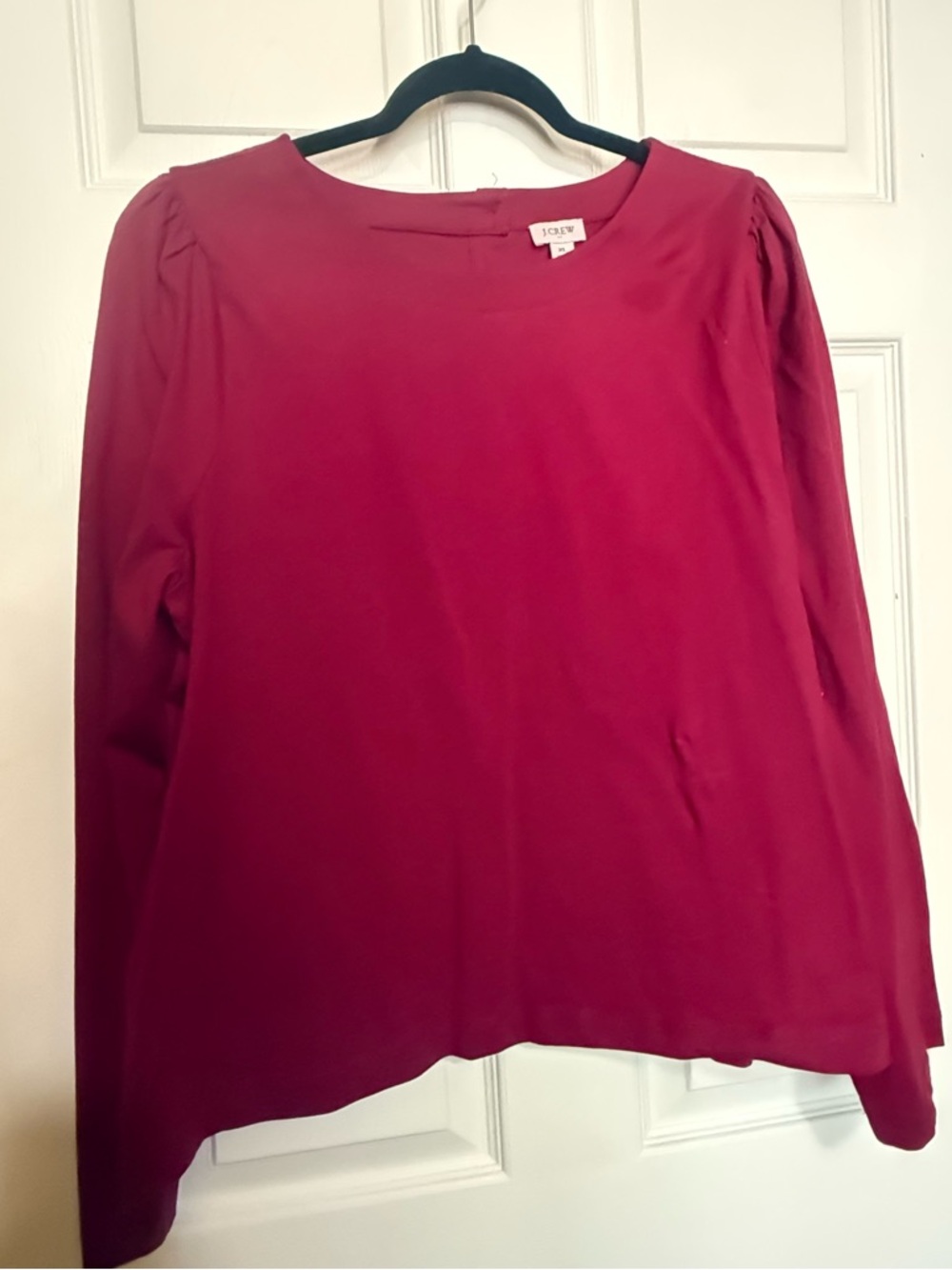 J. Crew Long Sleeve Blouse in Berry